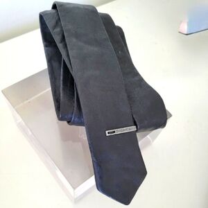 DIESEL BLACK LEATHER TIE